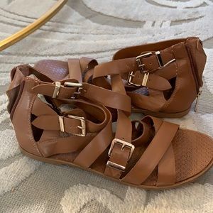 BCBGeneration tan leather gladiator sandal 8.5